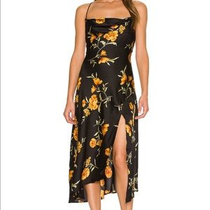ASTR midi floral dress with adjustable straps